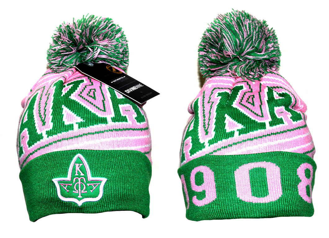 AKA 1908 Pink and Green Beanie