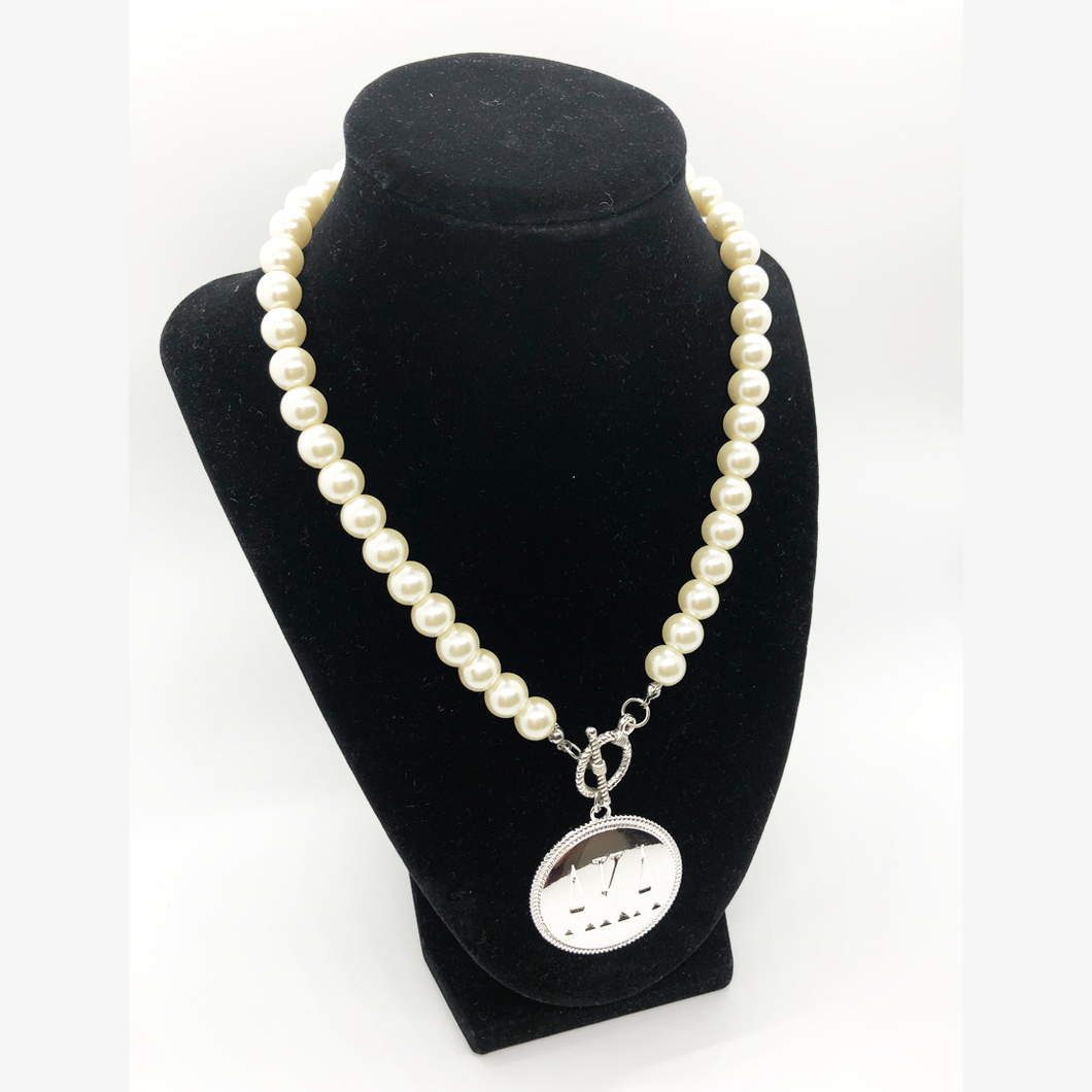 AKA Pearl Necklace with Medallion
